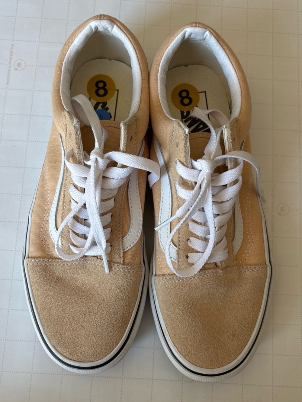 Vans Men's Tan Suede Sneakers with White Stripe